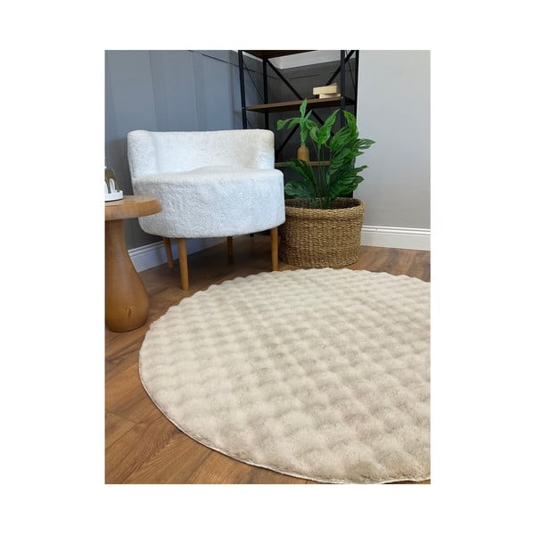 Beež pestav ümmargune vaip ø 120 cm Bubbly - Oyo Concept-image-3