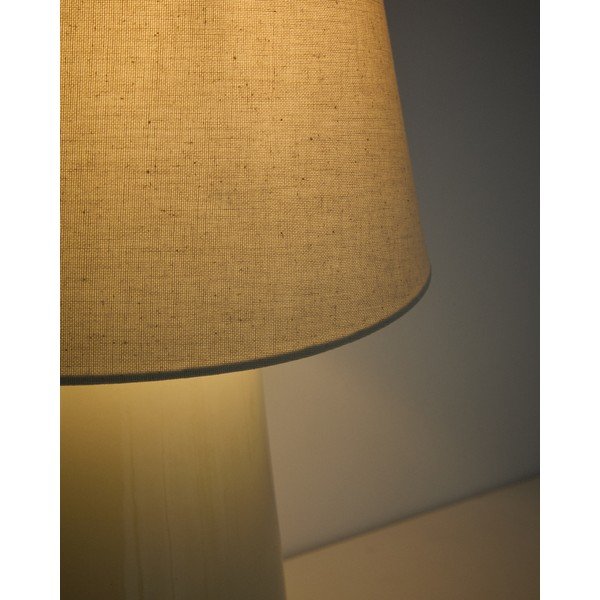 Beež/elevandiluust keraamiline laualamp (kõrgus 45,5 cm) Odra - Kave Home-image-4
