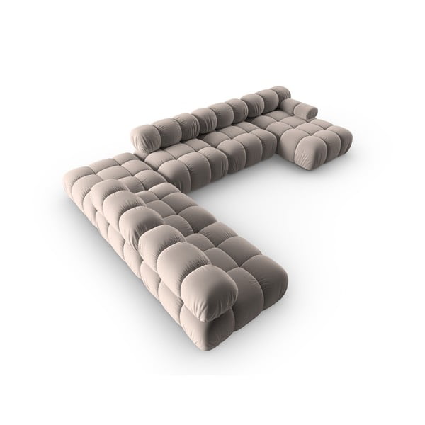 Helepruun sametist modulaarne nurgadiivan (vasak nurk/"U") Bellis – Micadoni -image-4