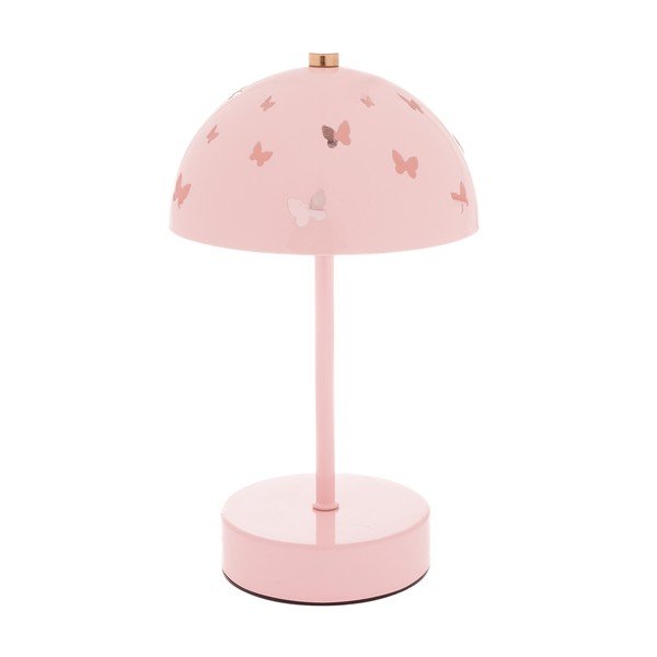 Roosa metallist laste laualamp Butterfly – Dakls