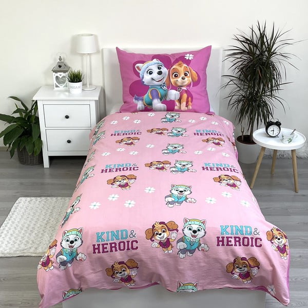 Roosa puuvillane laste voodipesu 140x200 cm Paw Patrol "Heroic" - Jerry Fabrics-image-2