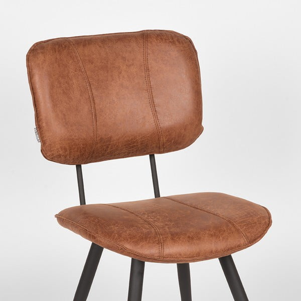 Konjakipruunid nahast söögitoolid 2tk komplektis Fos - LABEL51-image-1