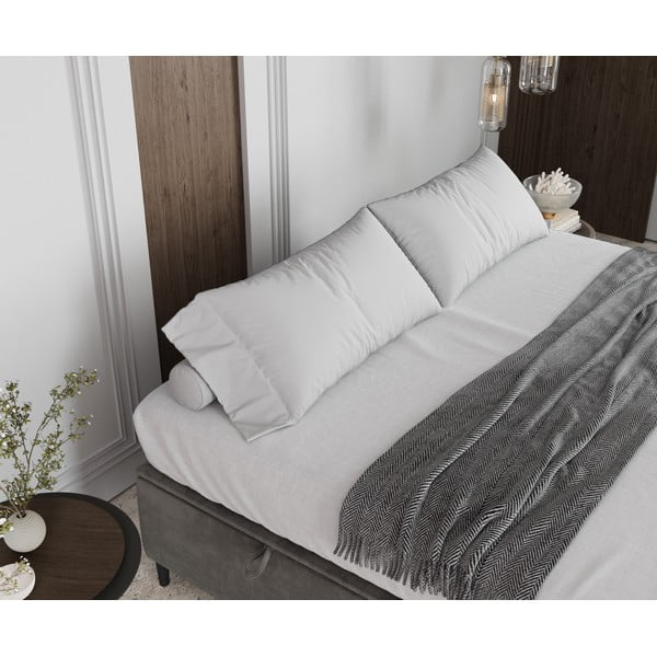 Helehall polsterdatud kaheinimese voodi koos panipaigaga 200x200 cm Tate - Maison de Rêve-image-4