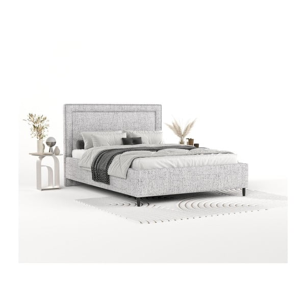 Helehall polsterdatud kaheinimesevoodi koos voodipõhja ja panipaigaga 180x200cm Baleine - Maison de Rêve-image-1