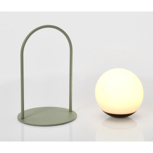 Roheline LED-laualamp hämardatava valgustugevusega ja plastvarjuga (kõrgus 21 cm) Pansy - Bizzotto-image-1