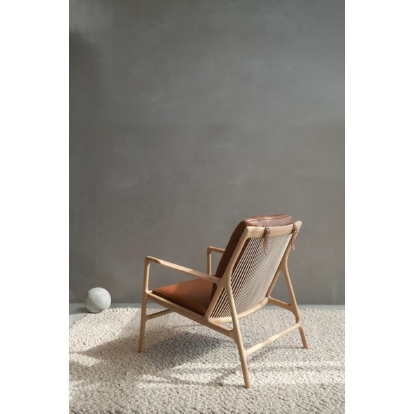 Pruun nahast tugitool Dedo - Gazzda-image-2