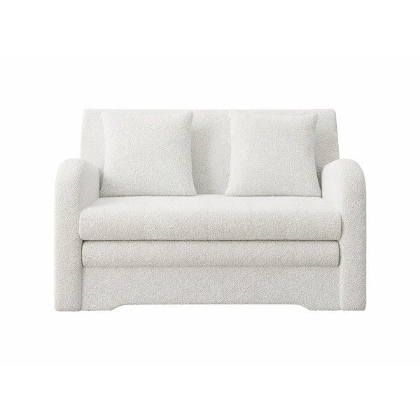 Valge bouclé-diivan, muudetav/koos panipaigaga, 130 cm Ario – ELTAP