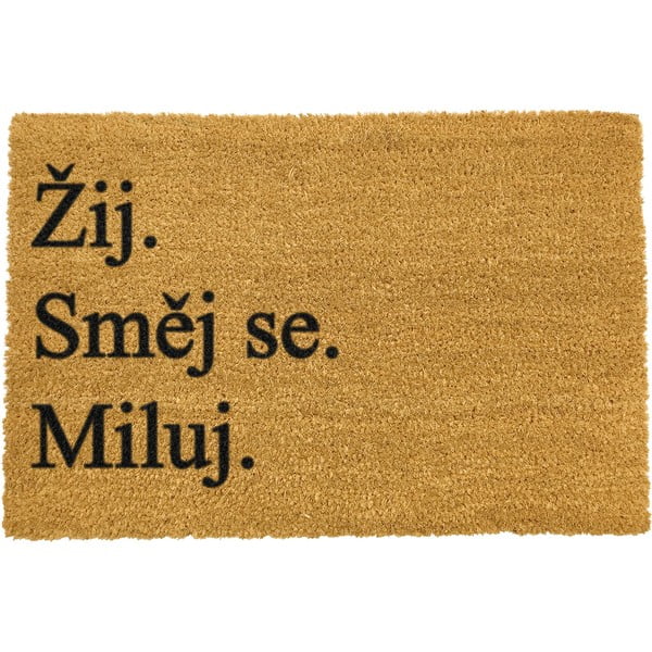 Looduslik kookosmatt Live and love, 40 x 60 cm Žij a Miluj - Artsy Doormats