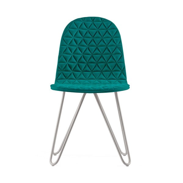 Tyrkysová židle s kovovými nohami Iker Mannequin X Triangle