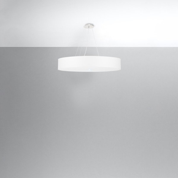 Valge rippvalgusti tekstiilist varjuga ø 80 cm Herra - Sollux-image-3