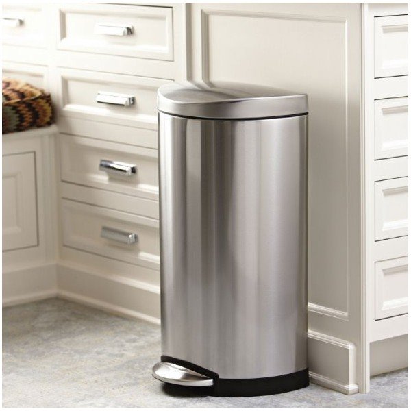 Stříbrný pedálový koš simplehuman, 30 l -image-1