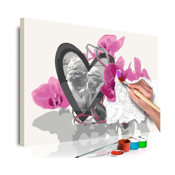 DIY set na tvorbu vlastního obrazu na plátně Artgeist Heart Orchid, 60 x 40 cm