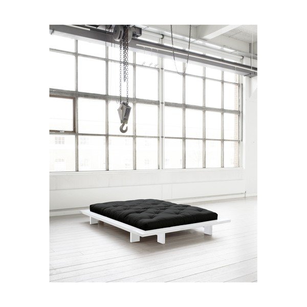 Dvoulůžková postel z borovicového dřeva s matrací Karup Design Japan Double Latex White/Black, 160 x 200 cm-image-4