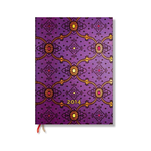 Diář na rok 2014 - French Ornate Violet, 7x9 cm