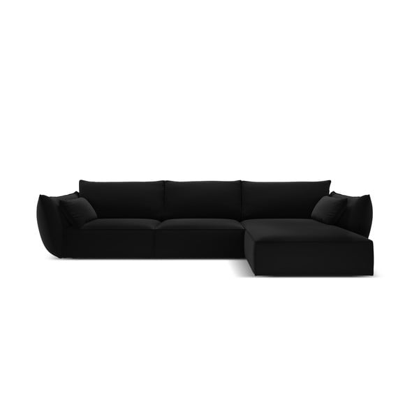 Must sametist nurgadiivan (parem nurk) Vanda - Mazzini Sofas