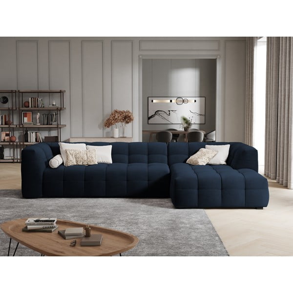Sinine sametne nurgadiivan , paremas nurgas Vesta - Windsor & Co Sofas-image-1
