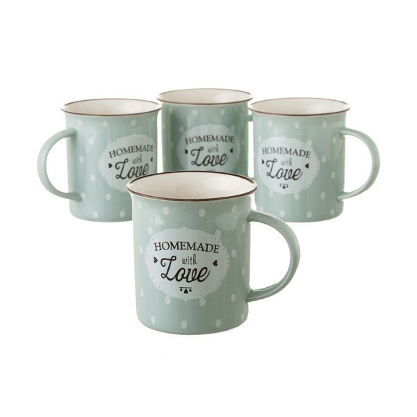 Zeleno-šedý hrneček z kostního porcelánu Unimasa Homemade, 320 ml-image-1