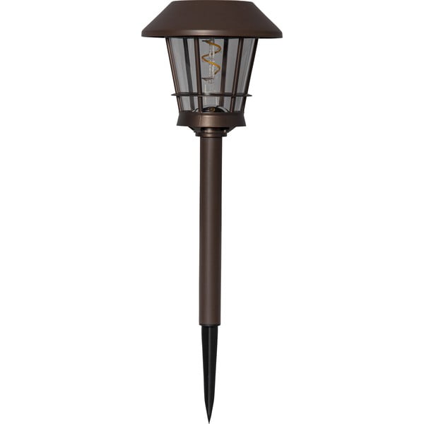 Pruun päikesepaneeliga LED valgusti, kõrgus 35 cm Fergus - Star Trading-image-2