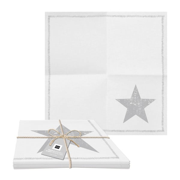 Sada 2 bavlněných ubrousků s detailem ve stříbrné barvě PPD Star Fashion, 20 x 20 cm
