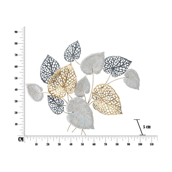 Metallne rippdekoratsioon lehtede mustriga Mauro Ferretti -B-, 100 x 80 cm Ory - Mauro Ferretti-image-2