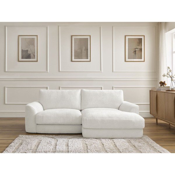 Valge šenillist nurgadiivan (parem nurk) Leonore - Bobochic Paris-image-1