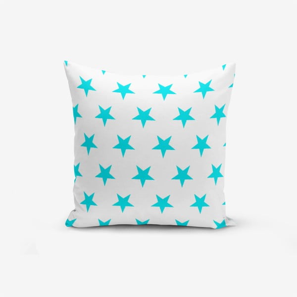 Povlak na polštář s příměsí bavlny Minimalist Cushion Covers Turquoise Star Modern, 45 x 45 cm