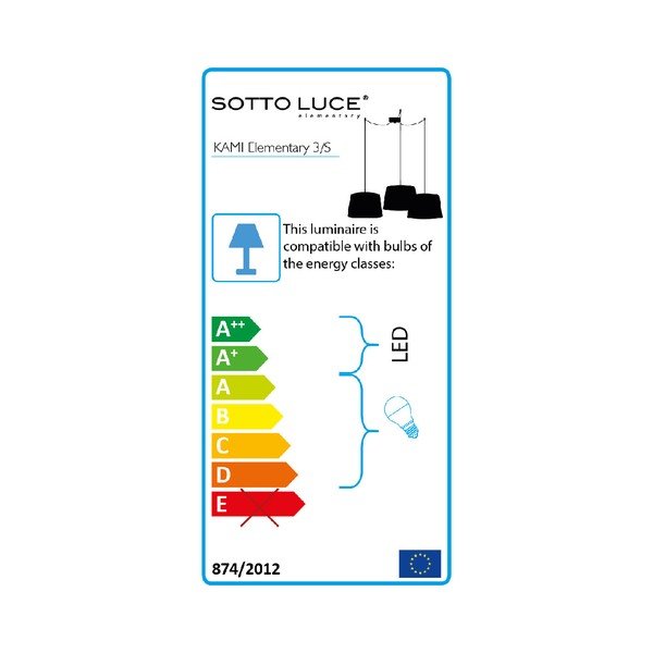 Must rippvalgusti KAMI Elementary S 3S - Sotto Luce-image-1