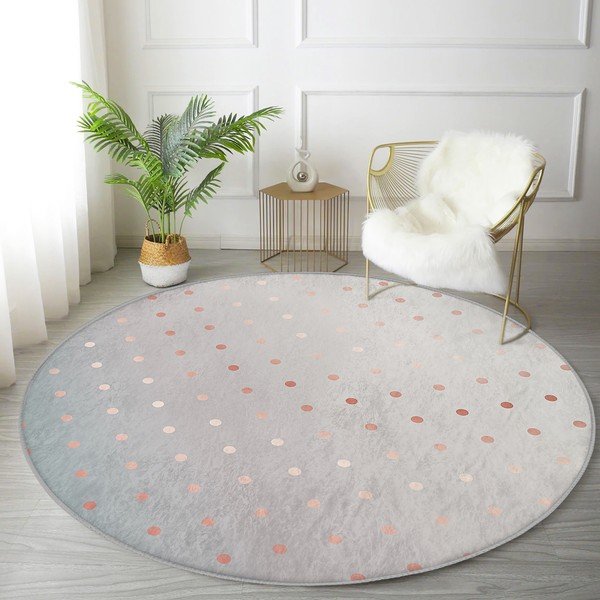Hall-vasevärvi pestav ümmargune vaip, sobitub robottolmuimejaga ø 80 cm. Comfort - Mila Home-image-4