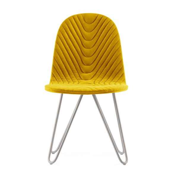 Žlutá židle s kovovými nohami Iker Mannequin X Wave