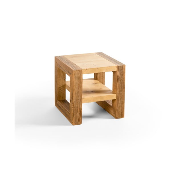 Dvojitý dřevěný konferenční stolek Antique Wood, 42 x 42 cm