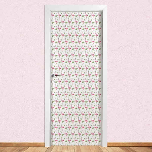 Samolepka na dveře LineArtistica Flamingo, 80 x 215 cm