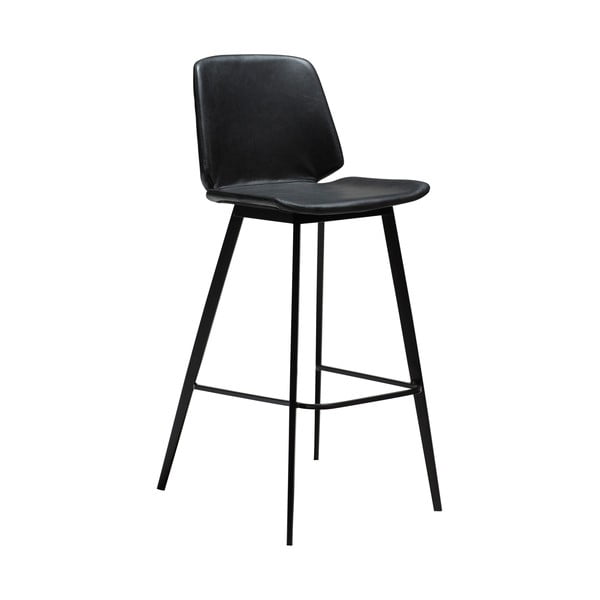 Černá barová židle z imitace kůže DAN–FORM Denmark Swing, výška 94 cm