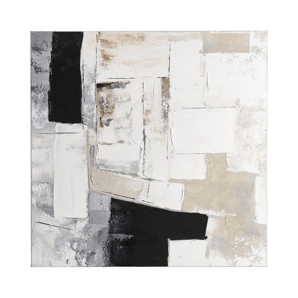 Trükitud/käsitsi maalitud elementidega lõuendimaal 80x80 cm Crown - Bizzotto