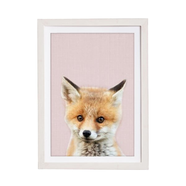Seinapilt raamiga Baby Fox, 30 x 40 cm Rose Baby Fox - Querido Bestiario