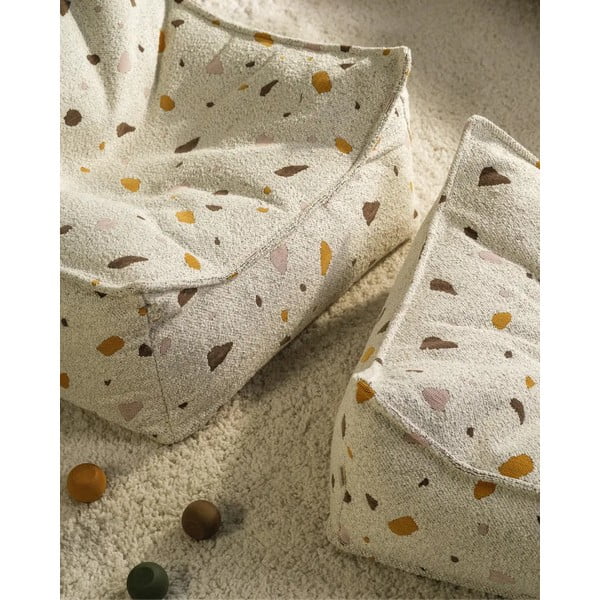 Valge buklee/šenillkangast laste kott-tool Terrazzo Chair - Wigiwama-image-4