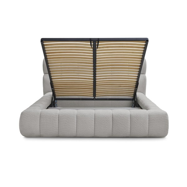 Helehall polsterdatud kaheinimesevoodi koos panipaiga ja voodipõhjaga 180x200 cm Mont Blanc - Bobochic Paris-image-3