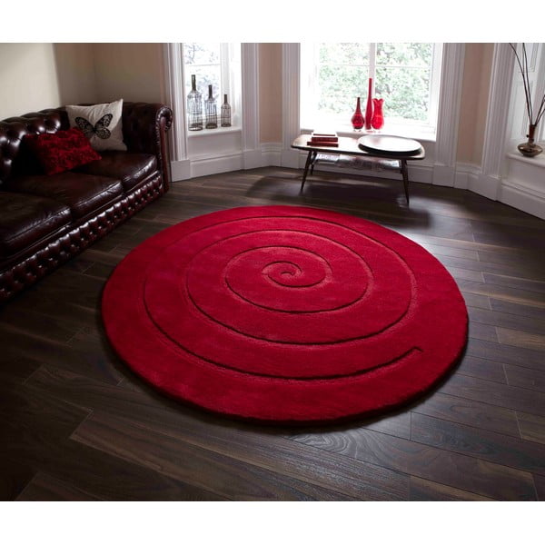 Rubiinpunane villane vaip , ⌀ 180 cm Spiral - Think Rugs-image-1