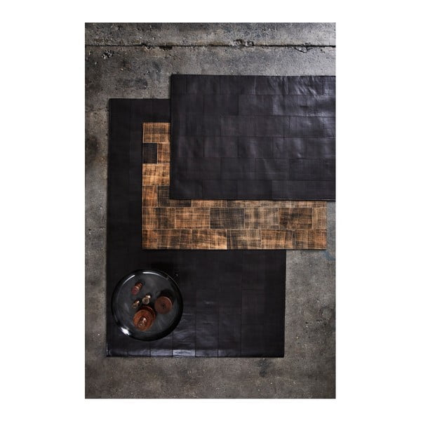 Černý koberec z pravé kůže Fuhrhome Athens, 120 x 180 cm-image-3