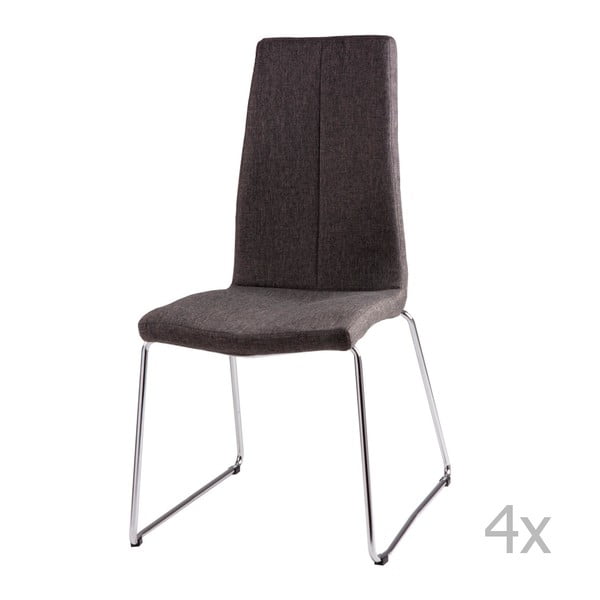 Sada 4 tmavě šedých jídelních židlí sømcasa Aora
