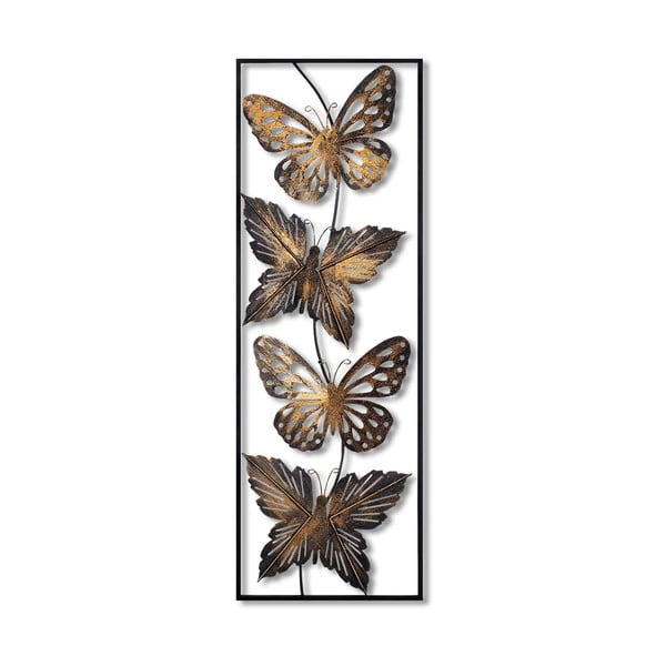 Metallist seinakaunistus 100x35 cm Butterfly - Wallity