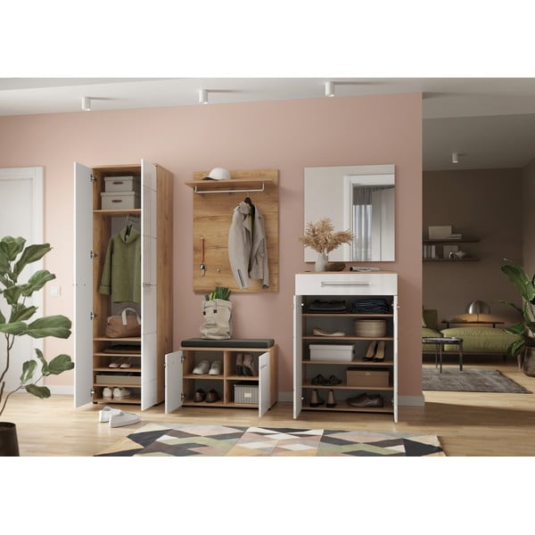 Valge naturaalne jalatsiriiul tammedekoriga Aledo - Germania-image-4