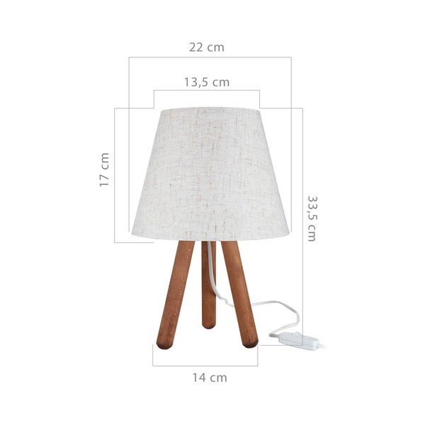 Valge ja naturaalset värvi tekstiilvarjundiga laualamp (kõrgus 33,5 cm) - Squid Lighting-image-2