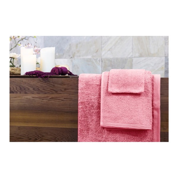Set dvou růžových ručníků a osušky Jalouse Maison Cerisier