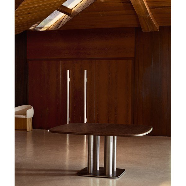 Pähklipuust söögilaud 150x150 cm Melvar - Kave Home-image-1