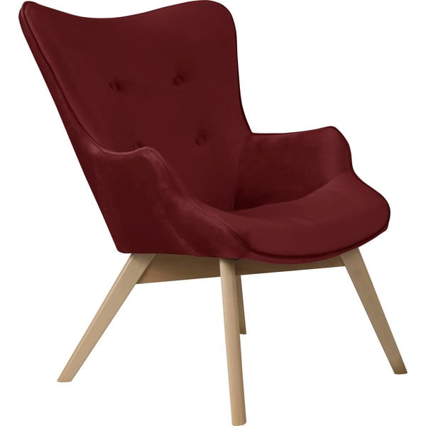 Punane sametist tugitool Niko - Ropez