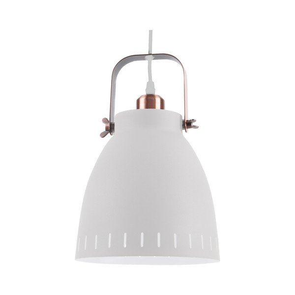 Bílé závěsné svítidlo s detaily v měděné barvě Leitmotiv Mingle, ⌀ 26,5 cm
