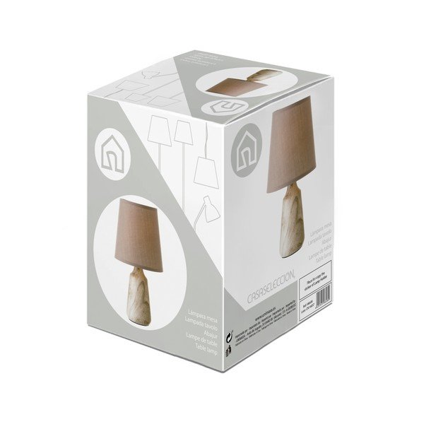 Beež keraamiline laualamp tekstiilist varjuga (kõrgus 28 cm) - Casa Selección-image-4