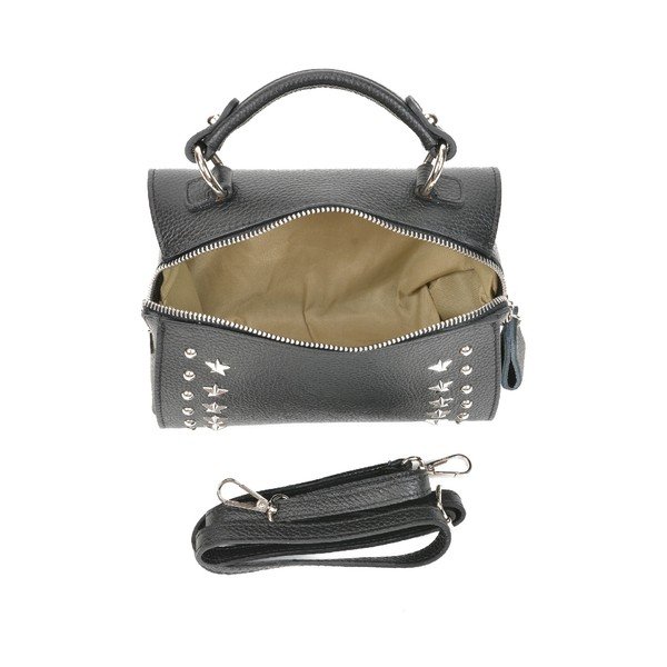 Černá kožená kabelka Mangotti Bags Chiara-image-4