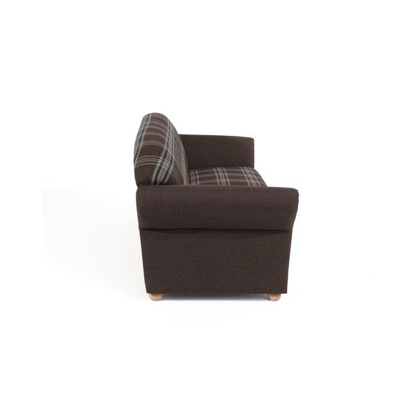 Hnědá kostkovaná pohovka Max Winzer Corona, 202 cm-image-1