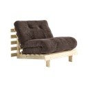 Tumepruun kokkupandav velvetist futon-tool Roots - Karup